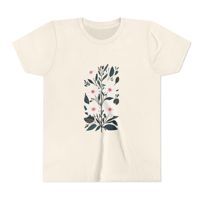Daisy Botanical Girl's Garden Short Sleeve Tee - Nature Inspired Floral Design