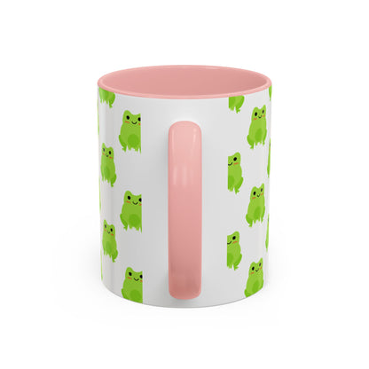 Cute Frog Pattern Coffee Mug – Fun Green Frog Design for Nature Lovers