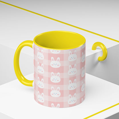 Cute Bunny Plaid Coffee Mug - Perfect for Easter and Spring Celebrations