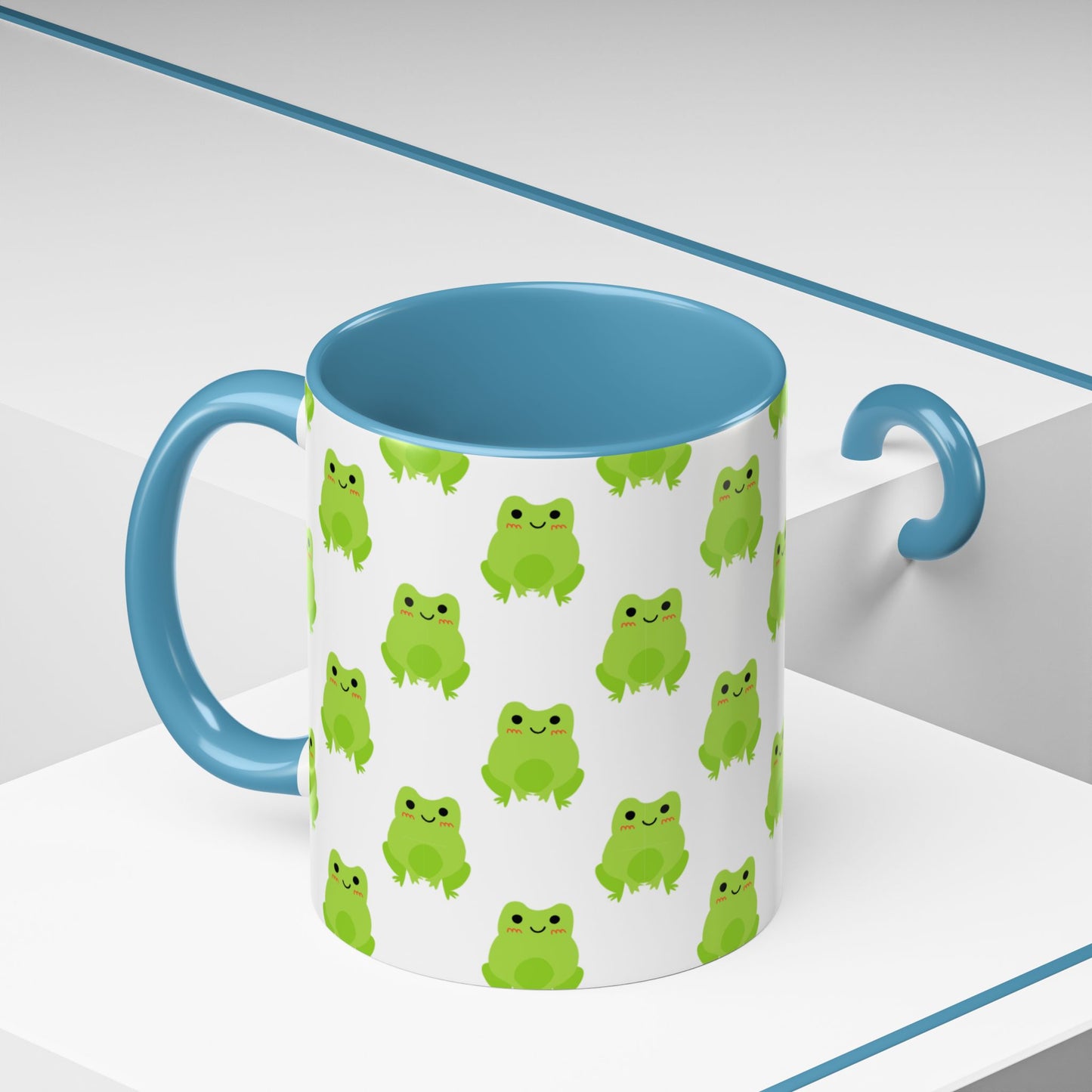 Cute Frog Pattern Coffee Mug – Fun Green Frog Design for Nature Lovers