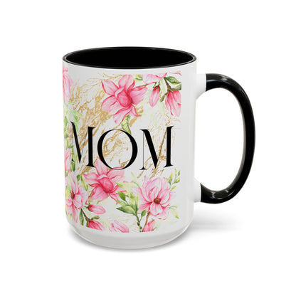Floral Mom Accent Coffee Mug - Perfect Gift for Mother's Day