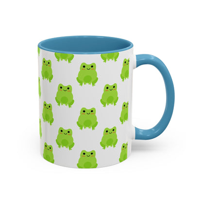 Cute Frog Pattern Coffee Mug – Fun Green Frog Design for Nature Lovers