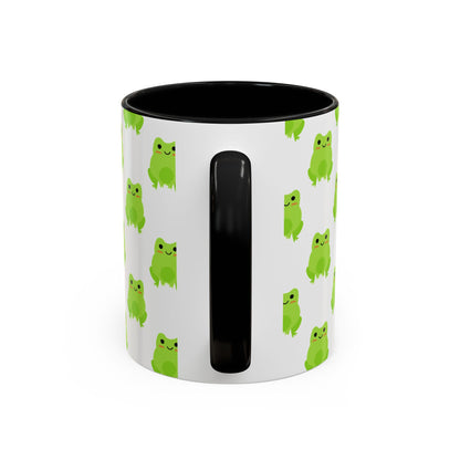 Cute Frog Pattern Coffee Mug – Fun Green Frog Design for Nature Lovers