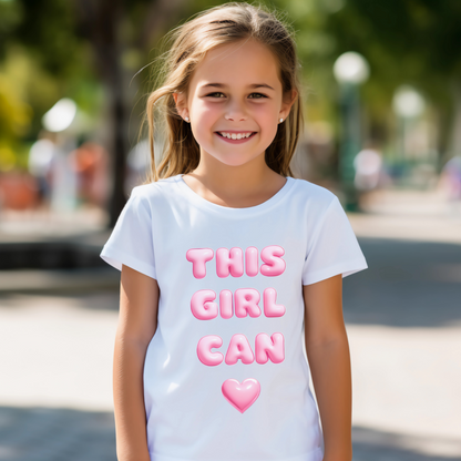 'This Girl Can' Empowering Girls Tee - Cute & Confident Design