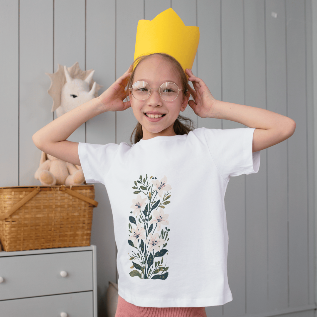 Lily Garden Party Floral Botanical Garden Tee - Cute and Comfortable Cotton Shirt
